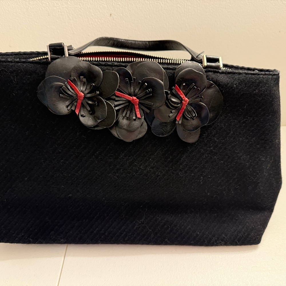 Vintage Kate Spade Black Floral Satchel